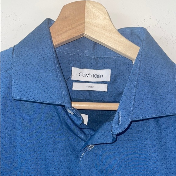 Calvin Klein Blue Casual Button Down Shirt - Picture 6 of 8
